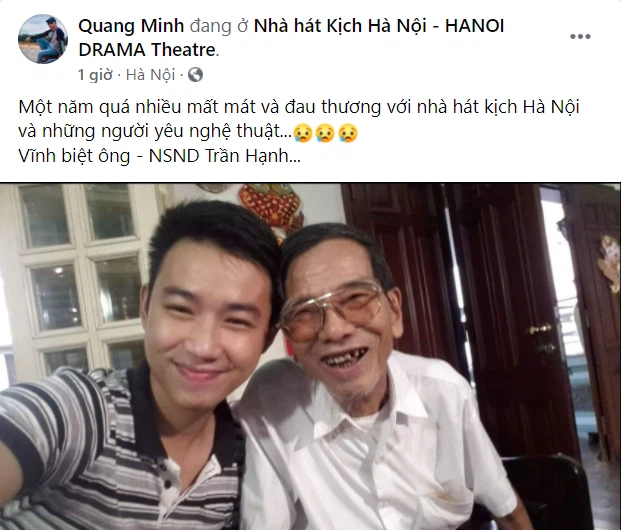 Minh Tít chia sẻ ảnh chụp cùng cố NSND Trần Hạnh.