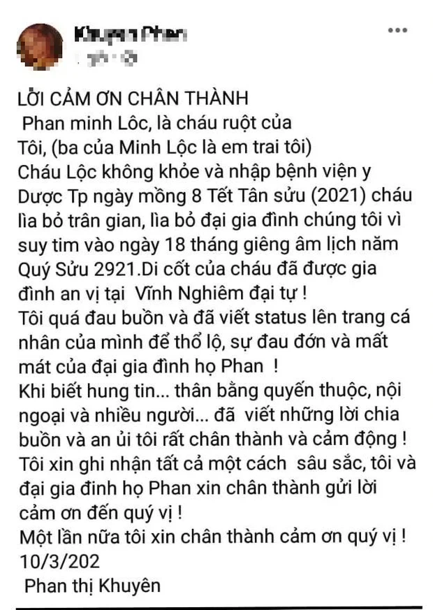 Chia sẻ của bác ruột Minh Lộc
