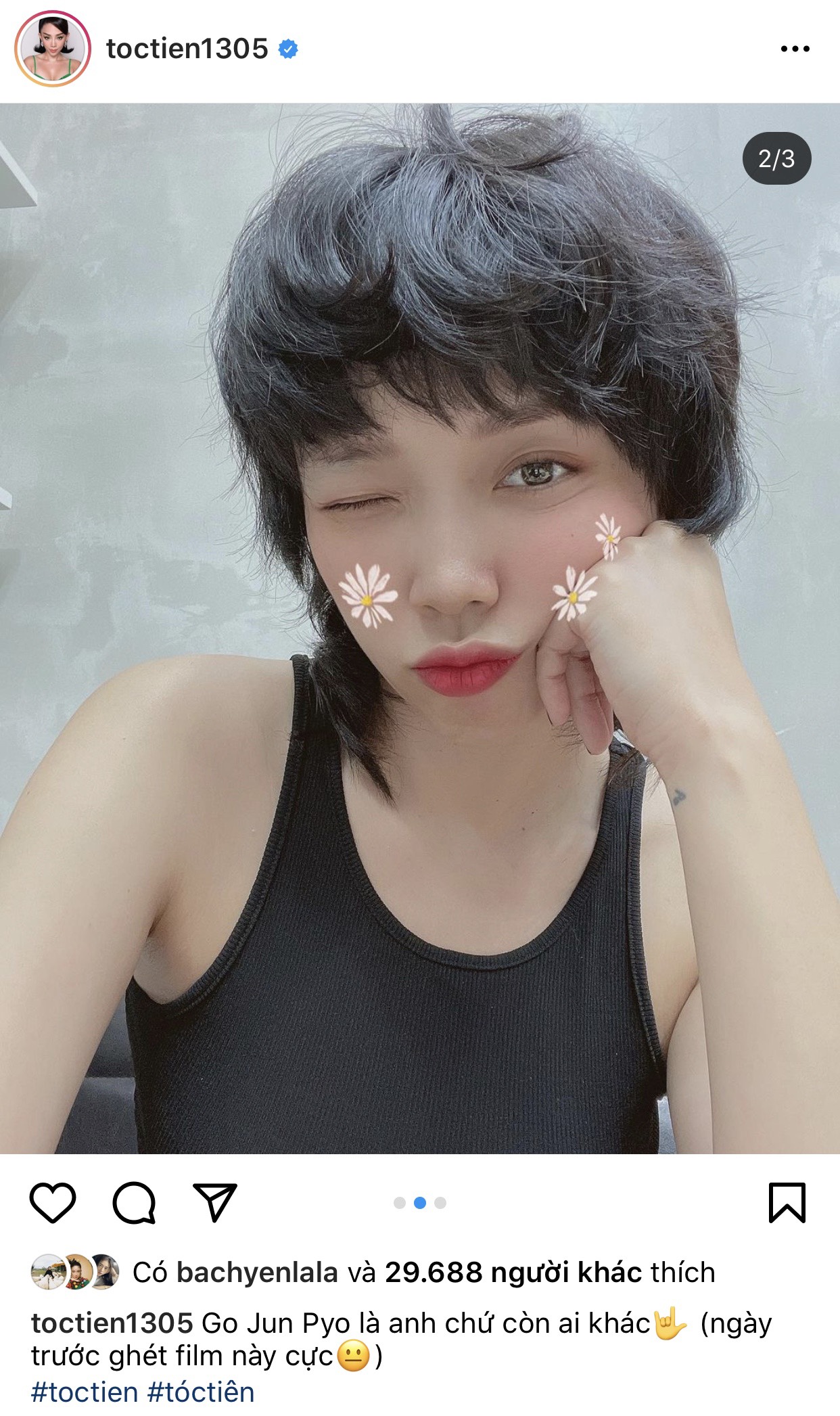 Nữ ca sĩ Tóc Tiên khoe vẻ mới mẻ với kiểu tóc pixie tạo kiểu xù trông khá lạ