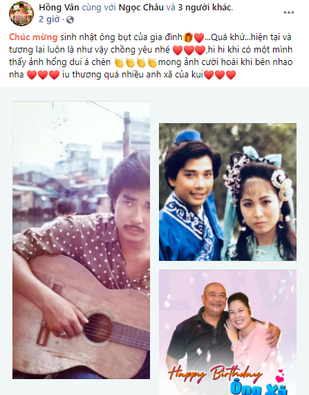 NSND Hồng Vân đăng bài viết ngọt ngào chúc mừng sinh nhật ông xã kém tuổi Tuấn Anh.
