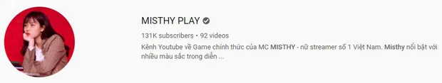Kênh YouTube mới tên là 'MISTHY PLAY' được Misthy lập ra