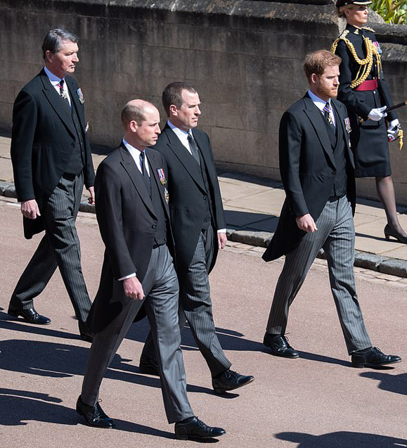 Hoàng tử Harry trong dịp lễ đám tang Hoàng thân Philip