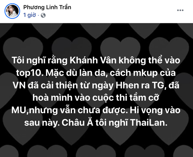Phương Linh có phát ngôn quan điểm lý do đại diện Việt Nam không thể lọt Top 10 Miss Universe 2021