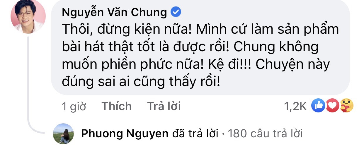 Nguyễn Văn Chung khuyên nhủ đồng nghiệp không nên kiện mà tập trung cho sản phẩm âm nhạc của mình