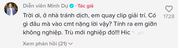 Minh Dự đành phải xoá bớt những bình luận tiêu cực và lên tiếng giải thích