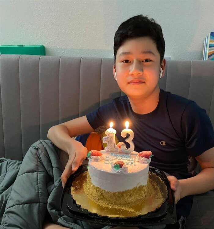 Bảo Nam trong sinh nhật lần thứ 13 của cậu bé