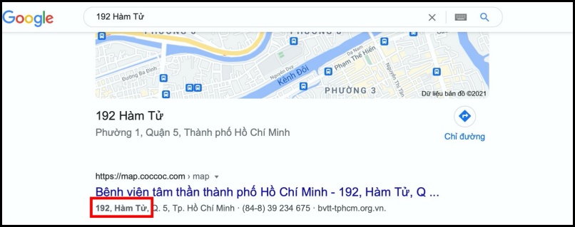Địa chỉ 192 Hàm Tử - được xác nhận là địa chỉ của Bệnh viên Tâm thần TP. HCM.