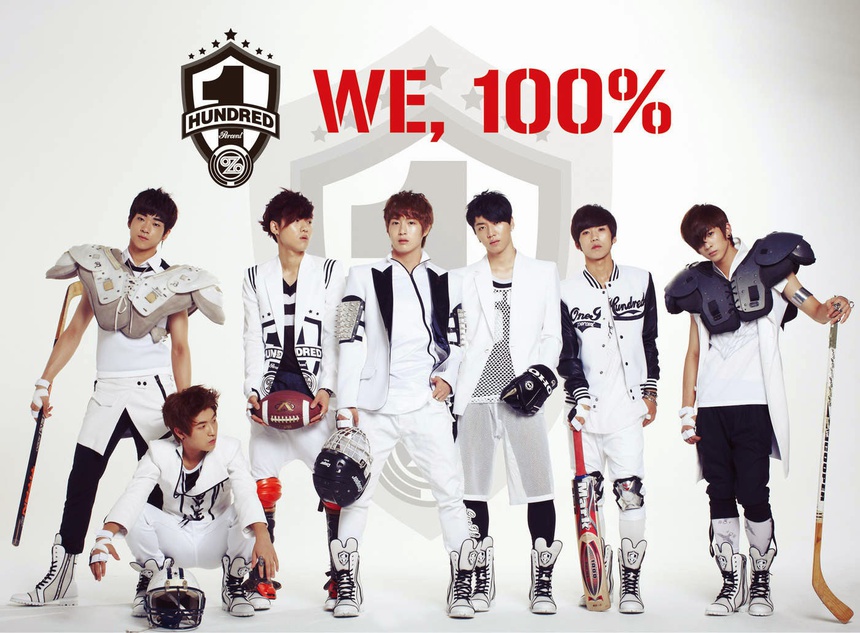 Nhóm nhạc 100% chính thức ra mắt khán giả vào năm 2012 với đội hình gồm 7 người