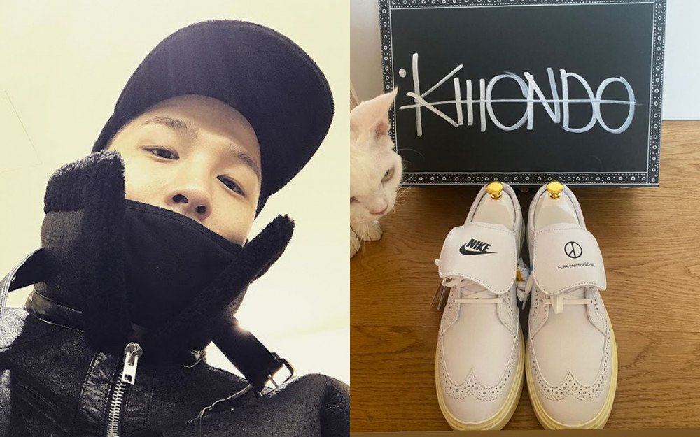 Taeyang được G-Dragon tặng giày collab Nike x PEACEMINUSONE phiên bản giới hạn