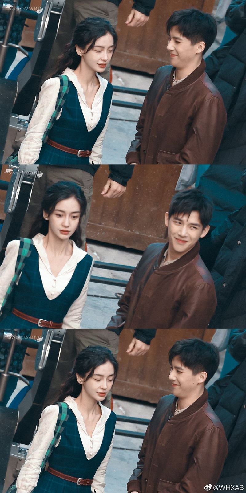 Vương An Vũ và Angelababy xuất hiện trên phim trường