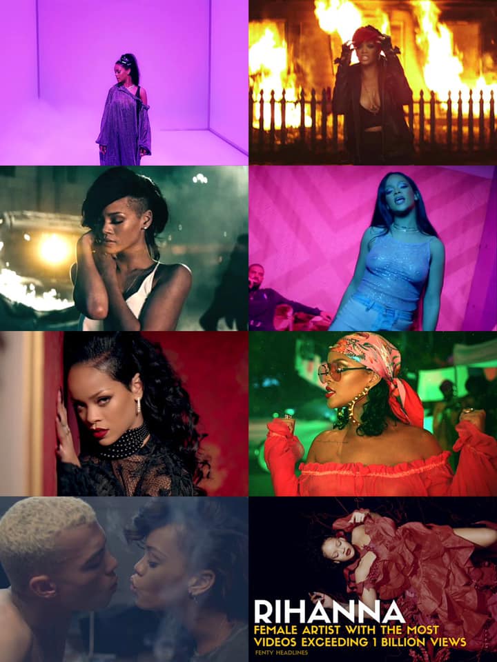 Rihanna nắm kỷ lục sở hữu 7 MV tỷ view trên Youtube