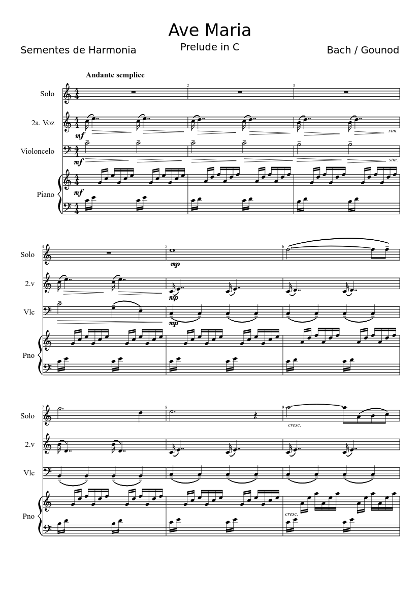 Ca khúc Ave Maria (Gounod) có sử dụng hòa âm của Bach nhưng việc ghi trích dẫn rõ ràng của nhạc sĩ này đối với tác giả gốc sẽ được xem là hợp pháp.