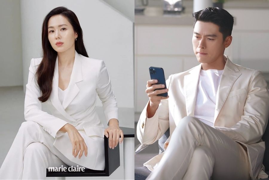 Dù cả hai đều chụp photoshoot cho 2 hãng khác nhau nhưng tổng thể trang phục của Hyun Bin và Son Ye Jin như thể cùng một concept, thậm chí còn có thể mặc đi chụp ảnh cưới cùng nhau.