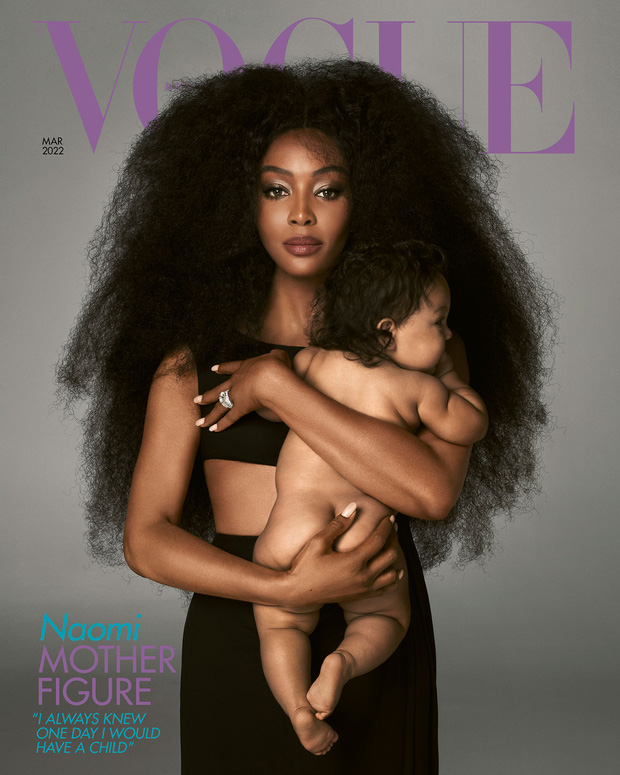 'Báo đen' Naomi Campbell đưa con gái gần 1 tuổi lên bìa Vogue