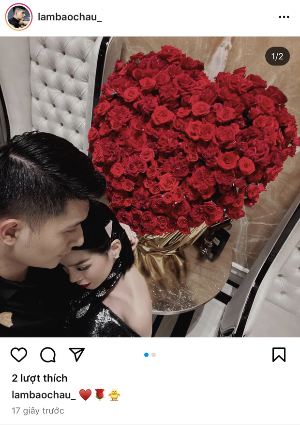 Nam người mẫu đăng tải hình ảnh ôm ấp tình tứ Lệ Quyên trong đêm Valentine.