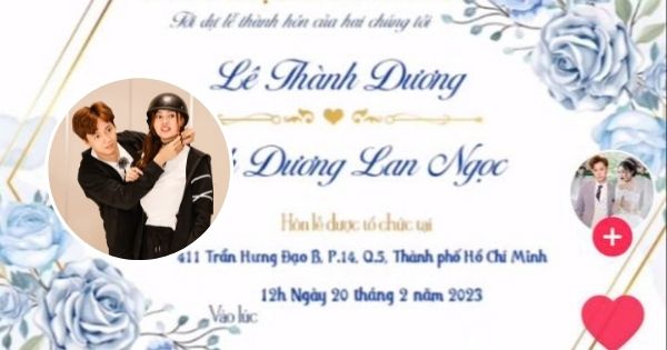Netizen lan truyền thiệp cưới mang tên Ngô Kiến Huy và Ninh Dương Lan Ngọc, chuyện gì đây?