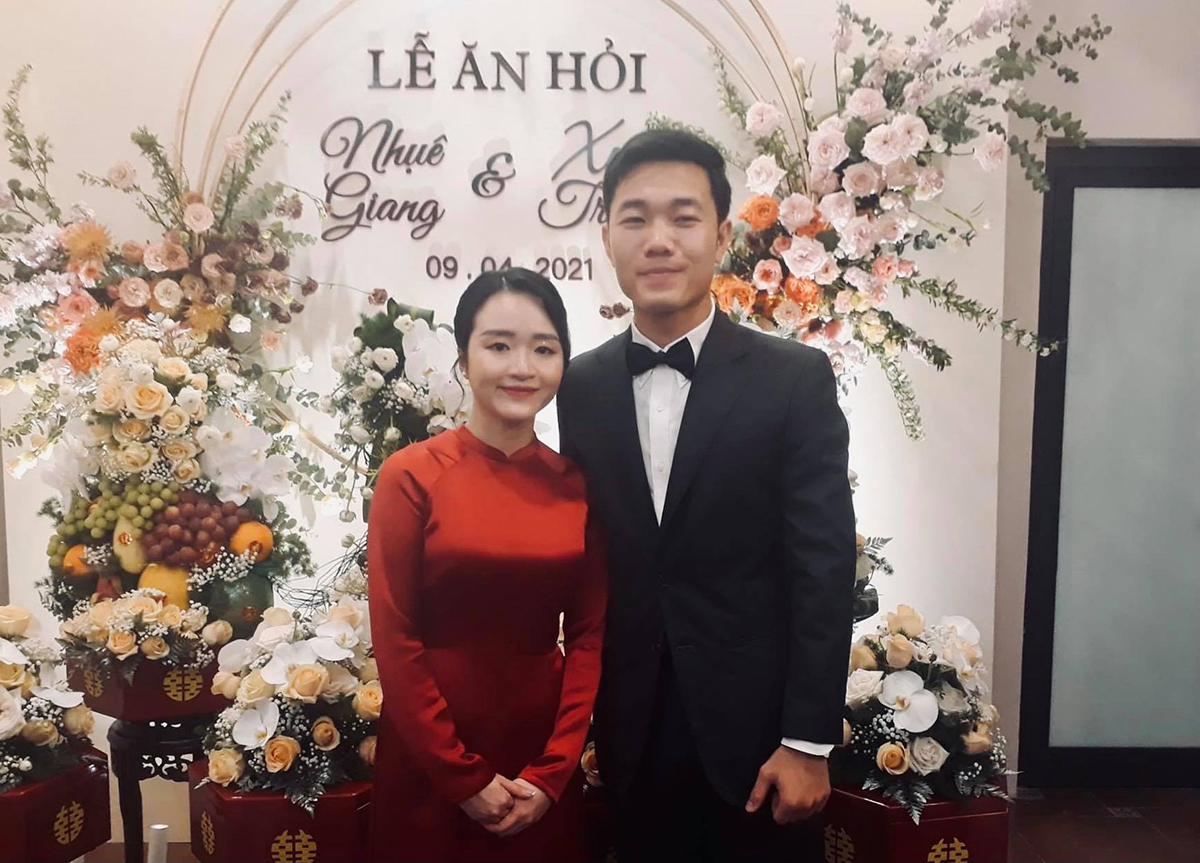 Xuân Trường và Nhuệ Giang đính hôn vào tháng 4/2021 sau 5 năm hẹn hò.