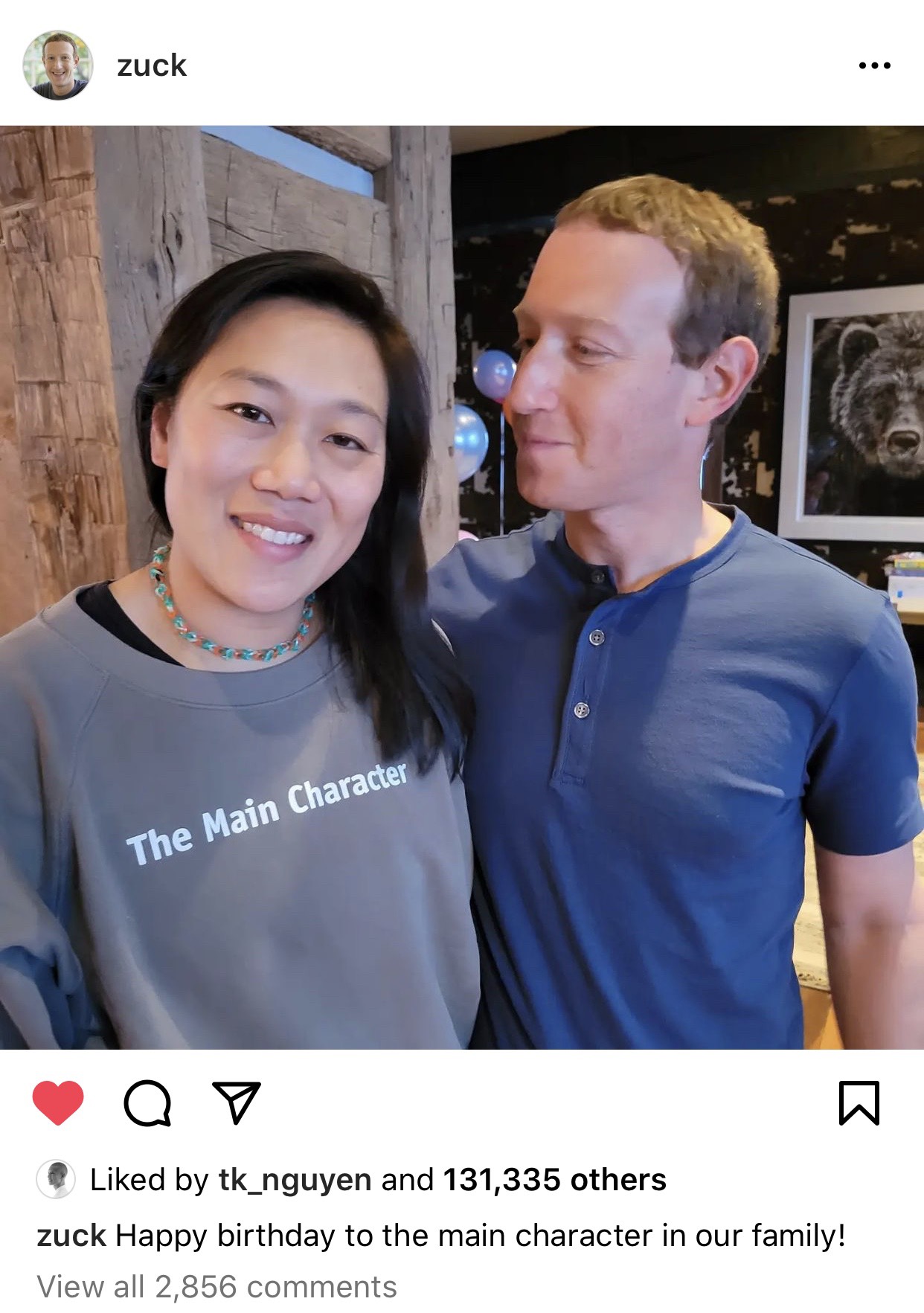 Ông chủ Facebook Mark Zuckerberg chúc mừng sinh nhật vợ