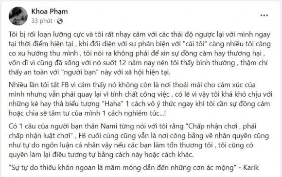 Karik tiết lộ bị rối loạn lưỡng cực