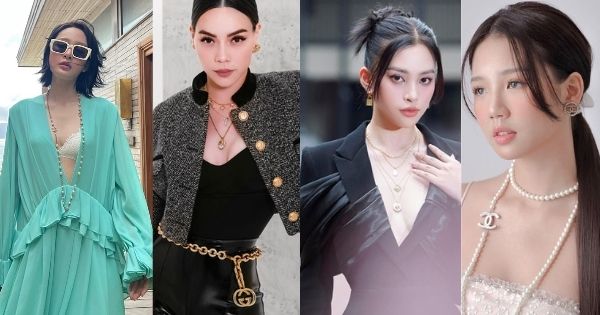 Sao Việt lăng xê mốt phối vòng cổ với váy hở: Hà Hồ sang chảnh, Tiểu Vy khoe thềm ngực quyến rũ