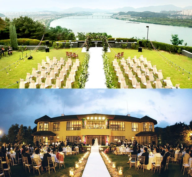 Đám cưới được tổ chức tại khu Aston House của khách sạn Sheraton Grand Waterhill, quận Gwangjin, Seoul.