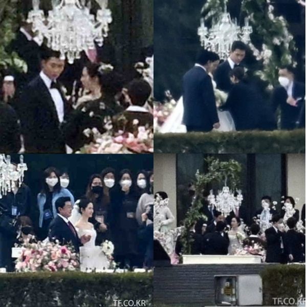 Hình ảnh bố dắt tay cô dâu Ye Jin sánh bước trên lễ đường trong sự chứng kiến của quan khách đã khiến nhiều người không khỏi xúc động