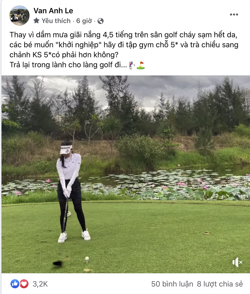 Vợ đại gia Chu Đăng Khoa nói về vấn đề chơi golf của một số cô gái trẻ
