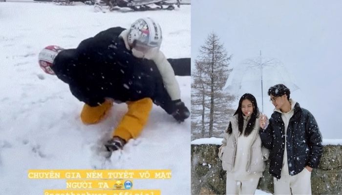 Hôm qua sao làm gì (10/4): Huy Trần "vật lộn" với Ngô Thanh Vân giữa bãi tuyết trắng 