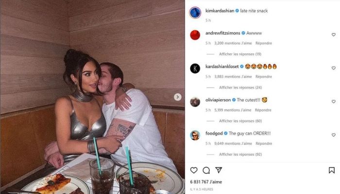 Kim Kardashian khoe ảnh hôn bạn trai trong bữa ăn, ánh mắt tình trẻ mới là thứ gây chú ý