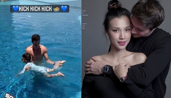 Chồng Tây tươi cười hớn hở như không có chuyện gì xảy ra sau 1 ngày tuyên bố ly hôn MC Hoàng Oanh 