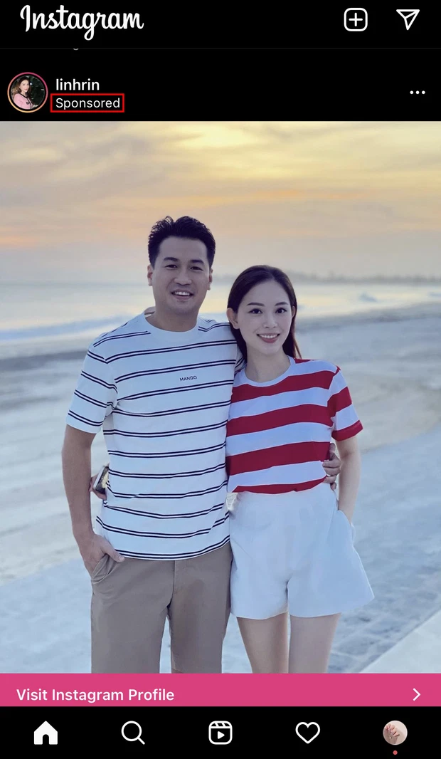 Đến tháng 4/2021, một bức ảnh chụp của Linh Rin và Phillip Nguyễn bất ngờ được chạy quảng cáo trên tài khoản của nàng mẫu ảnh này khiến dân tình không khỏi chú ý