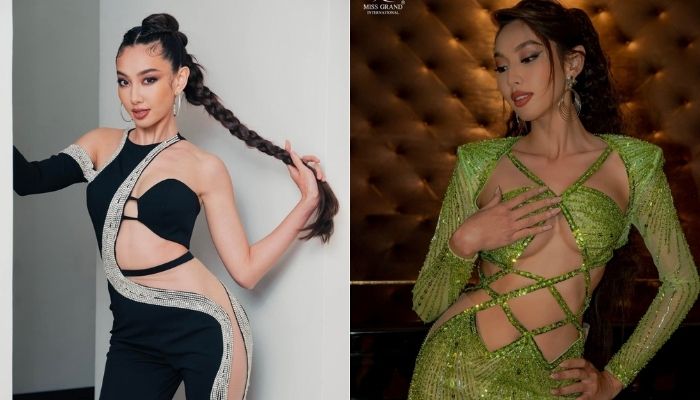 Hậu đăng quang Miss Grand 2021, Thùy Tiên liên hoàn mặc đồ cắt trên xẻ dưới, khoe thân hình gợi cảm