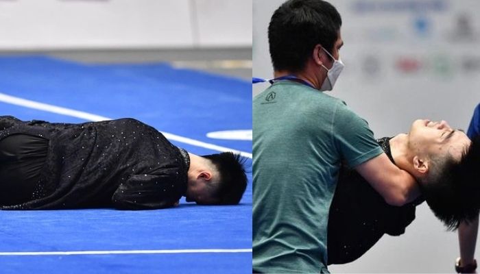 Võ sĩ wushu Nguyễn Văn Phương bất ngờ ngã quỵ đau đớn trong lúc thi SEA Games 31