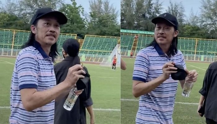 Danh hài Hoài Linh mặc quần ngủ dép xỏ ngón đi xem Quang Hải đá bóng gây quỹ từ thiện 