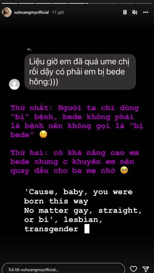 Á hậu Hoàng My gây tranh cãi khi khuyên fan 