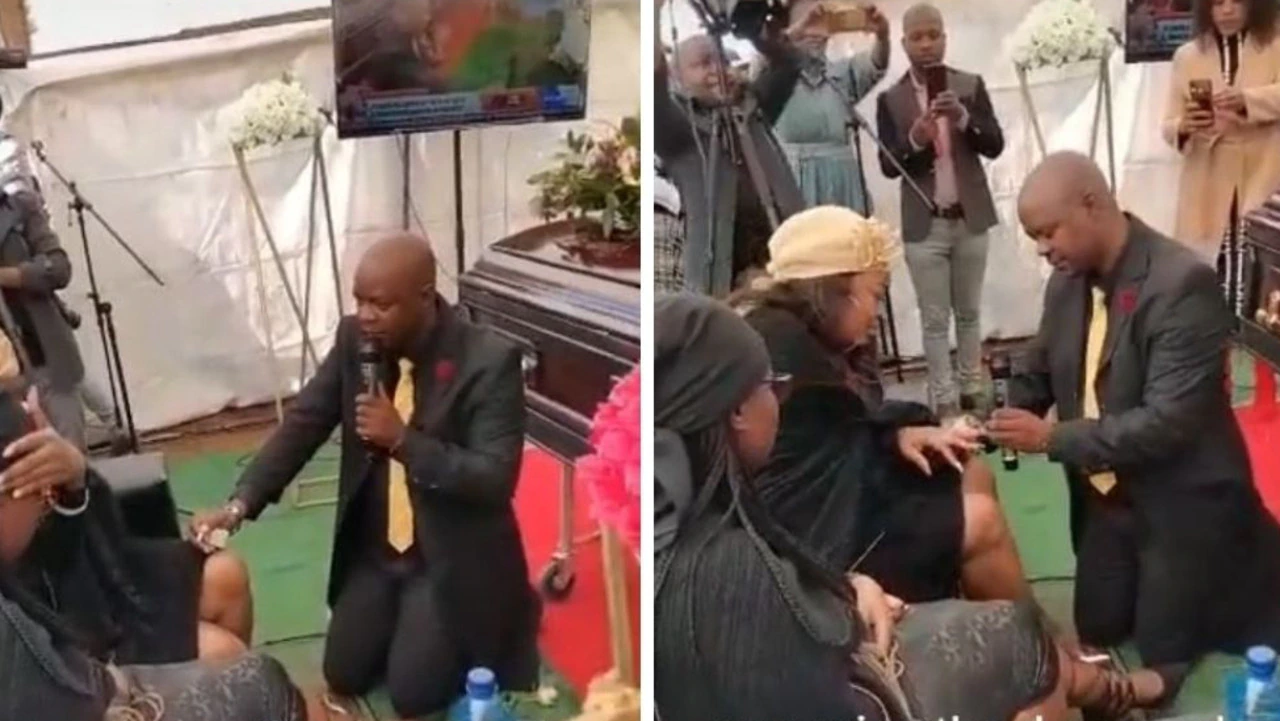 Người đàn ông gây tranh cãi khi cầu hôn bạn gái ngay trong tang lễ của bố người yêu. - Ảnh 1