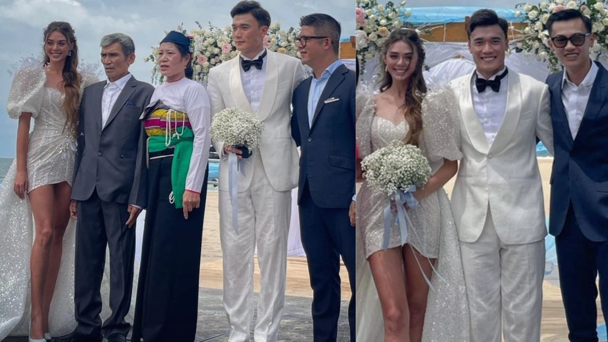 Cận cảnh đám cưới thủ môn Bùi Tiến Dũng và mẫu Dianka, nhan sắc cô dâu dậy sóng MXH