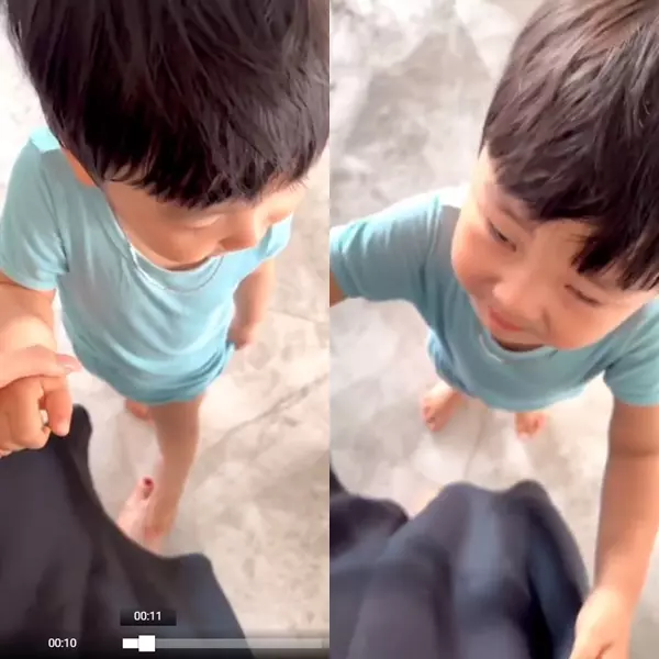 Con trai khóc níu chân, Hòa Minzy gây tranh cãi với lời giải thích: 