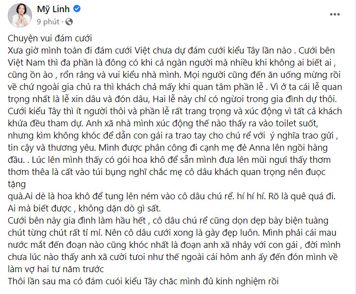 Mỹ Linh đứng cạnh vợ đầu của chồng tại hôn lễ của Anna Trương, tiết lộ chuyện chưa kể tại hậu trường - Ảnh 1