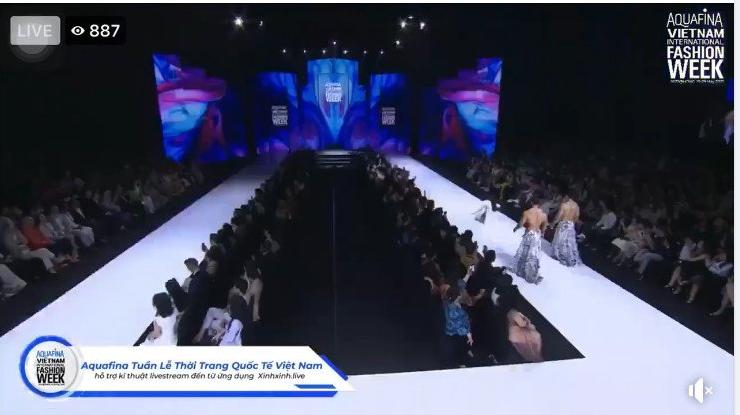 Miss Grand Thuỳ Tiên bị vấp té khi làm vedette tại show thời trang của NTK Hoàng Hải  - Ảnh 2