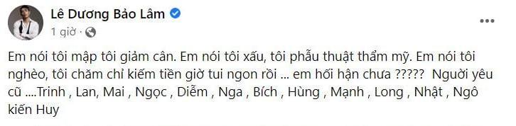 Lê Dương Bảo Lâm bất ngờ công khai loạt 