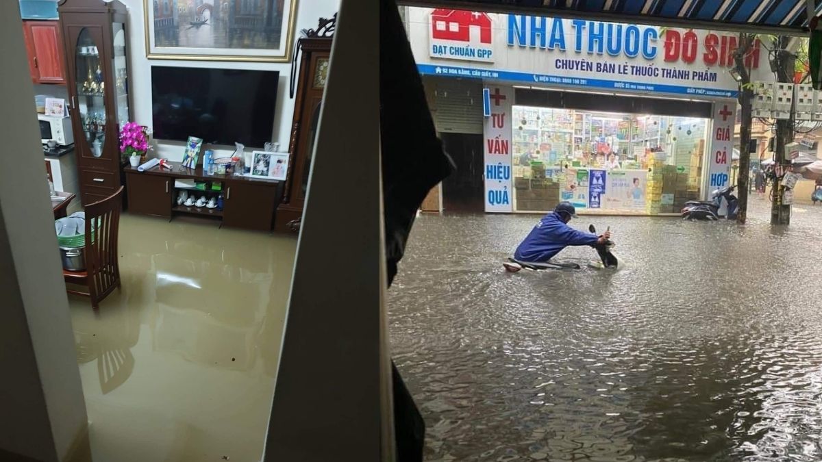 Mưa 30 phút, Hà Nội ngập lụt khắp nẻo đường chiều 29/5