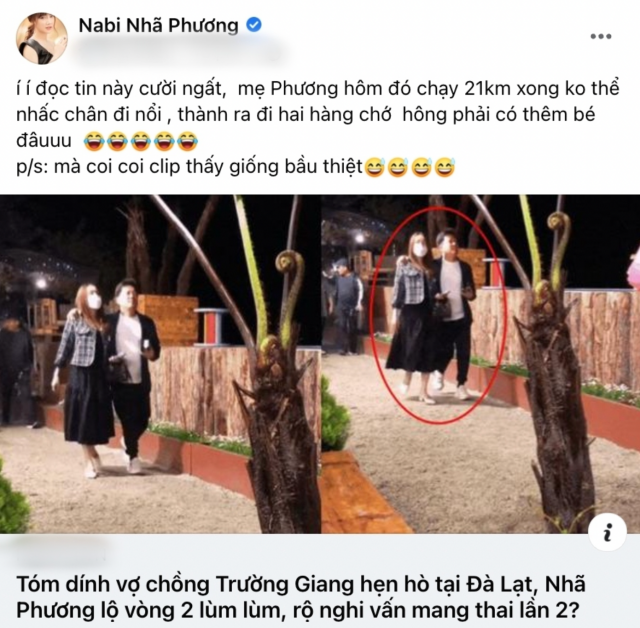Nhã Phương phản hồi tin đồn mang thai lần 2: 