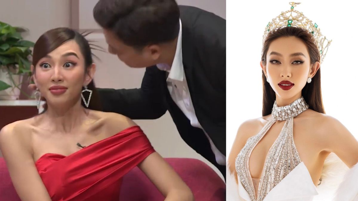 Thùy Tiên lên tiếng khi suýt bị Trường Giang hôn má trên sóng truyền hình