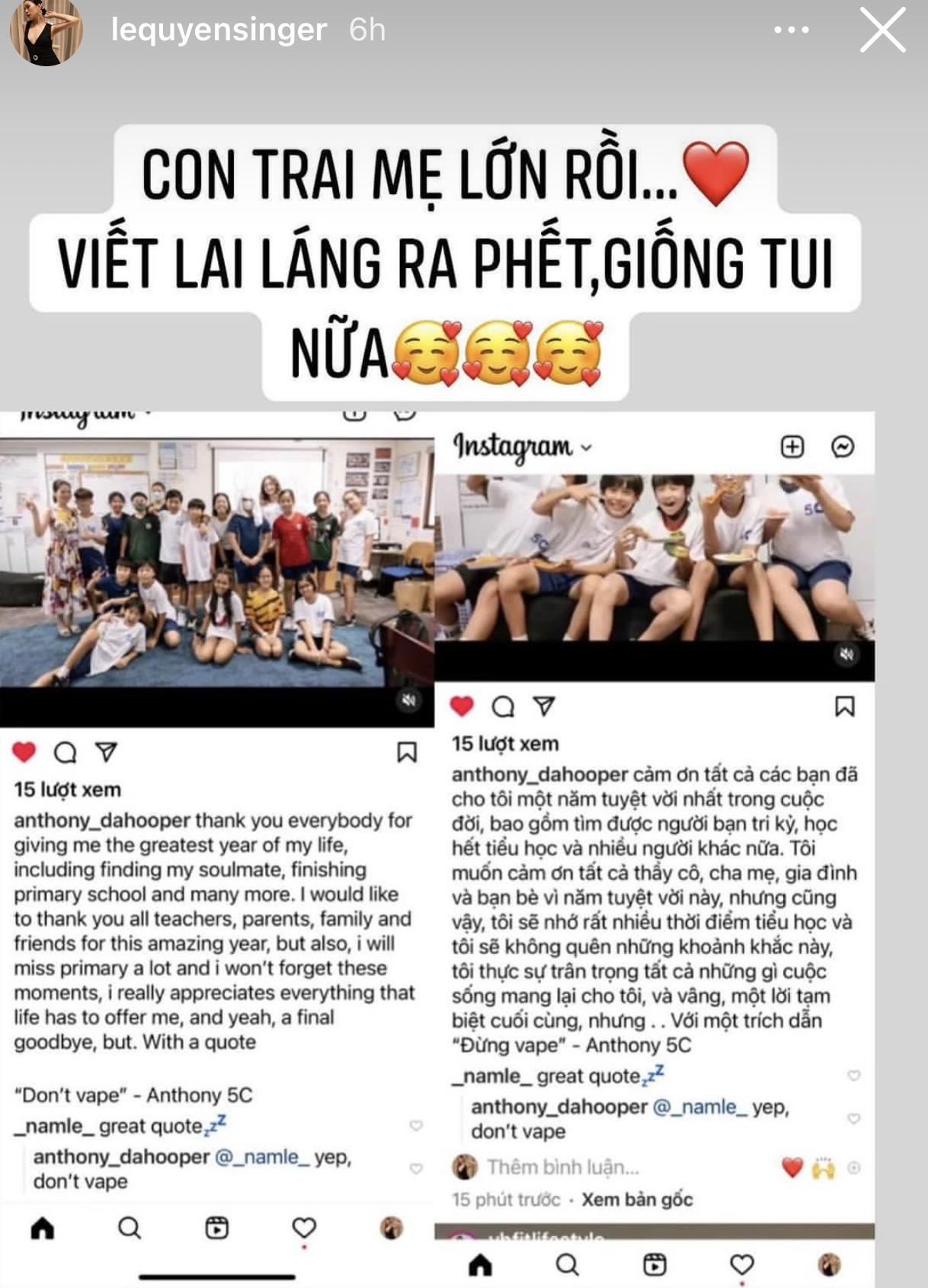 Lệ Quyên khoe con trai 11 tuổi giống mình ở khoản 