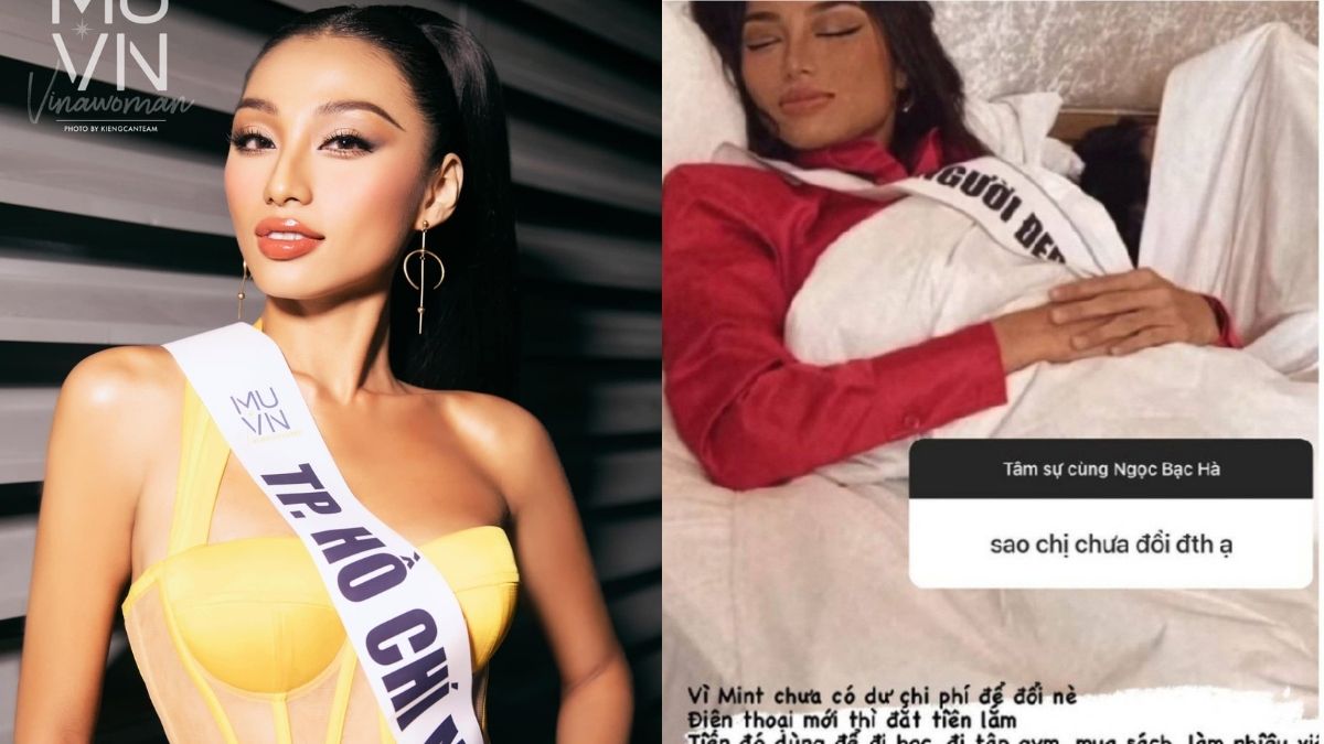 Top 10 Miss Universe Vietnam Ngô Bảo Ngọc bị soi dùng điện thoại rẻ tiền