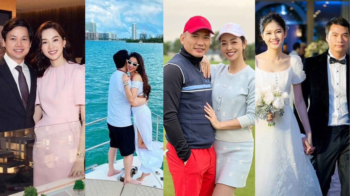 Gia thế các ông chồng đại gia của loạt Hoa Á hậu Việt