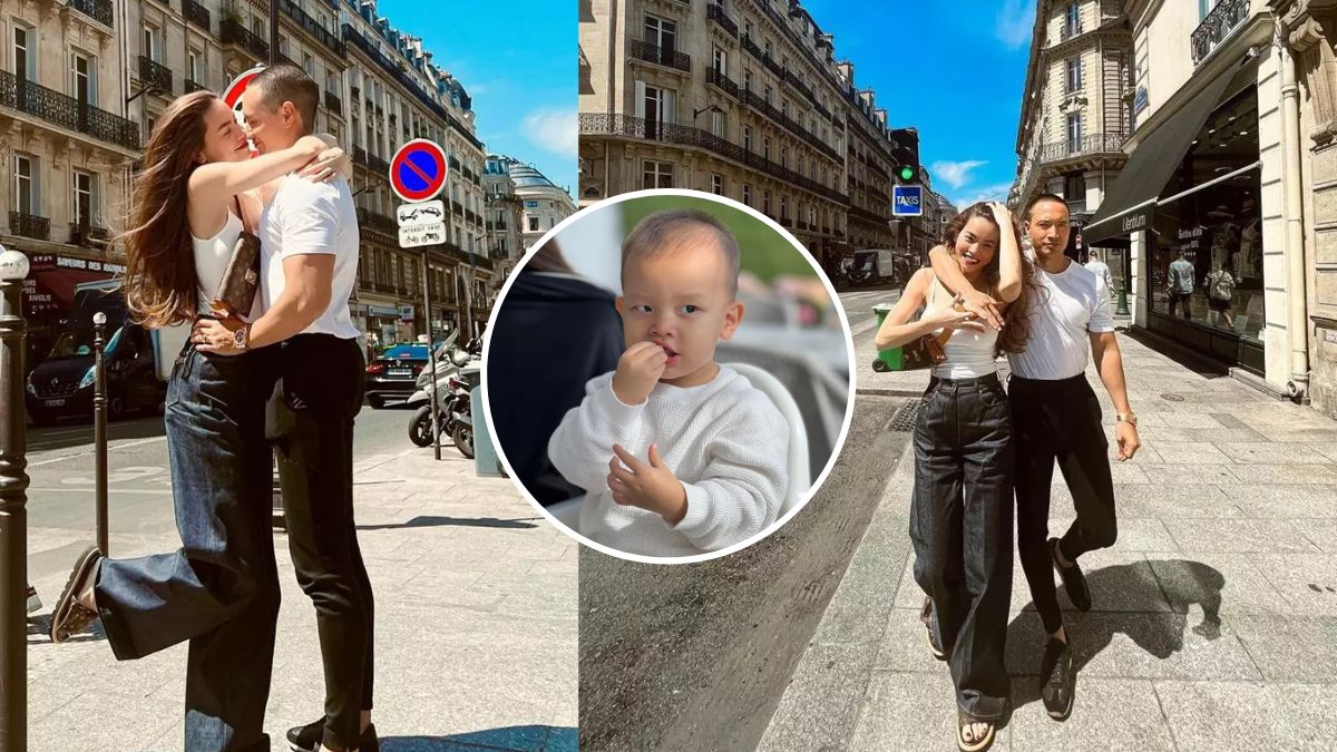 Kim Lý nhìn như "Leon phiên bản lớn" khi đứng tạo dáng cùng Hà Hồ