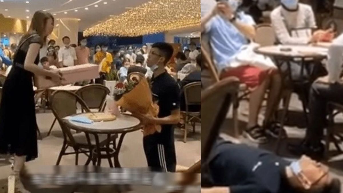 Chàng trai quỳ lạy, ăn vạ giữa quán để ép buộc "crush" phải đồng ý làm người yêu