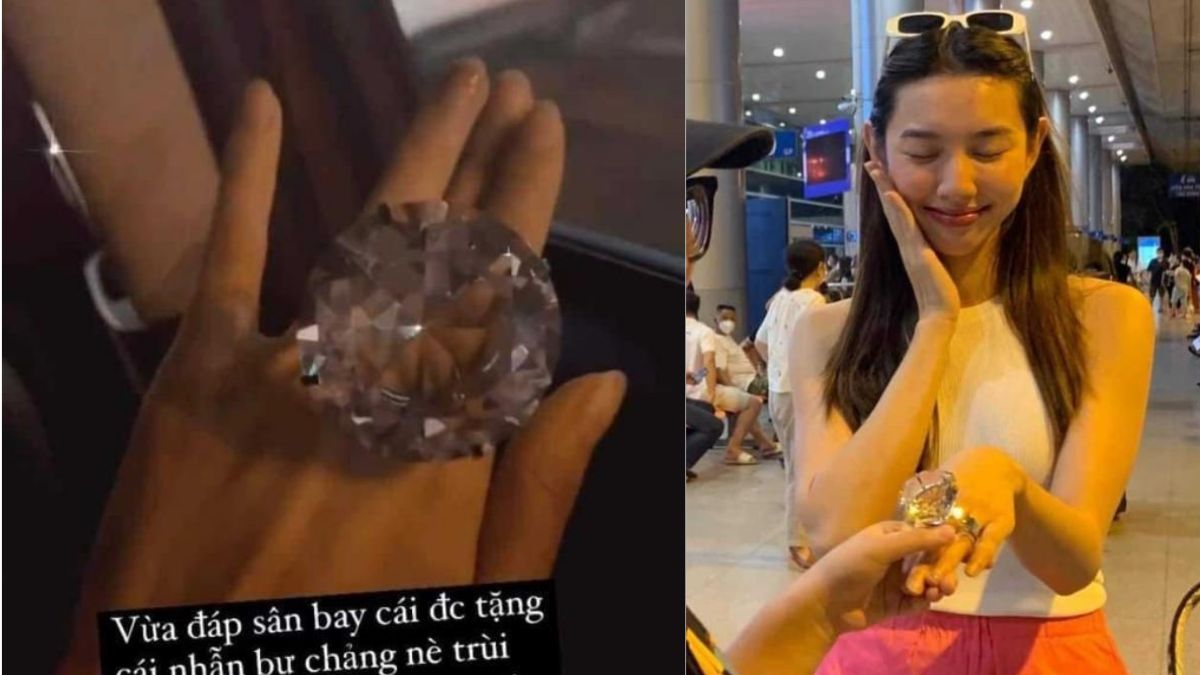 Thùy Tiên được fan cầu hôn bằng nhẫn kim cương "khủng" ngay tại sân bay